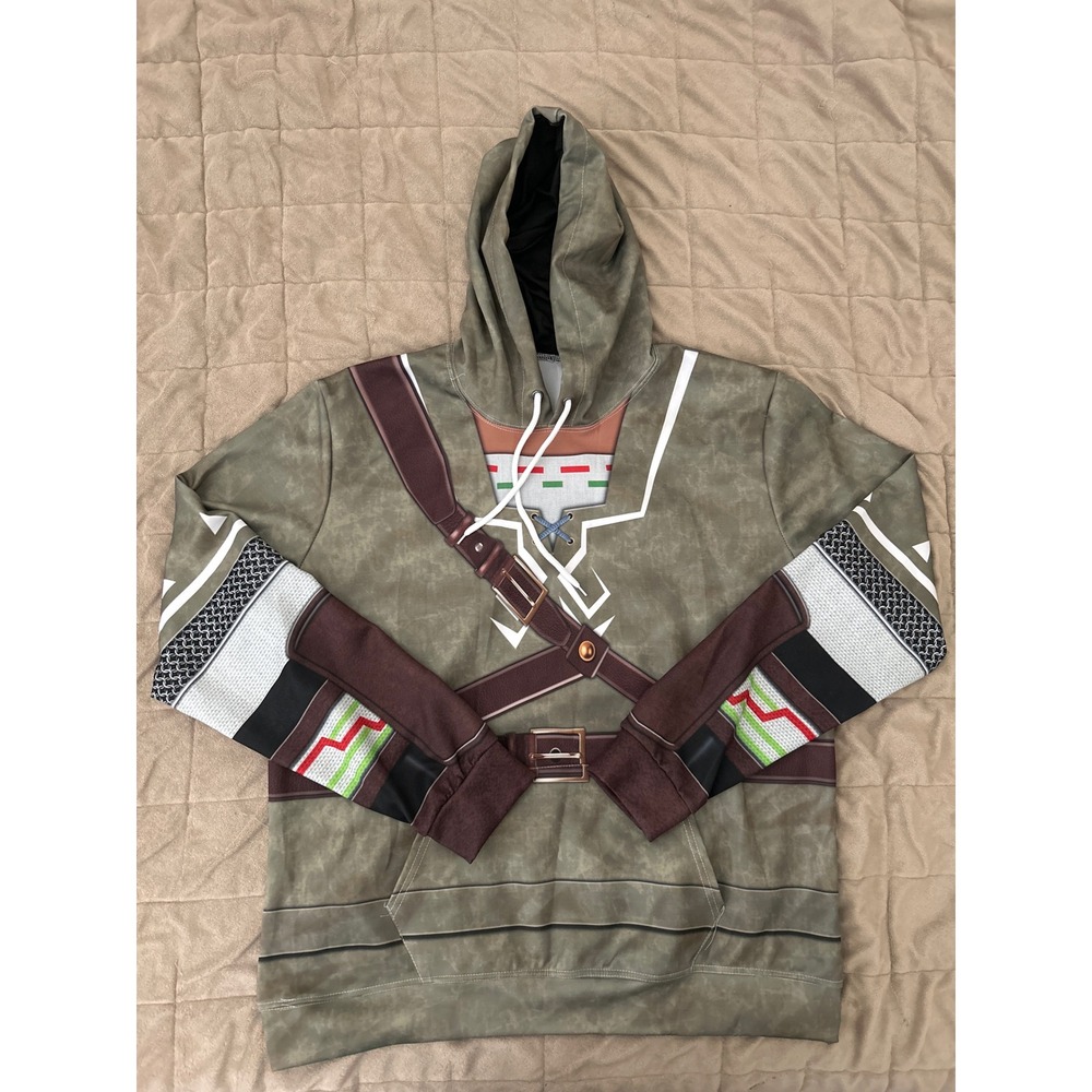 Legend of Zelda Link Breath of the Wild Cosplay Hoodie Green Mens XL Pullover